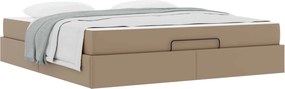 vidaXL Ágykeret matraccal matracmal 2 pcs Sárgásbarna PVC