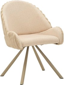 Krémszínű kárpitozott karfás étkezőfotel szett 2 db-os Stockholm – Mauro Ferretti