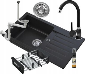 Gránit Mosogató Csaptelep Szett Csepegtető Szifon