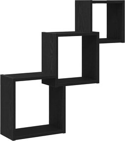 vidaXL fekete tölgy színű szerelt fa fali kocka polcok 68x15x68 cm