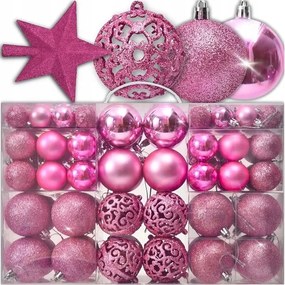 Karácsonyfadísz Szett XXL Rózsaszín 100 Db Csillag
