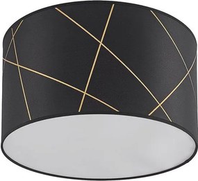 50 c m átmérőjű Lindby Sindri mennyezeti lámpa, fekete fém színben