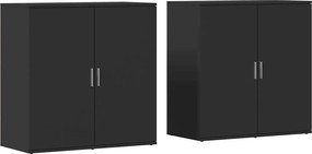 vidaXL 2 db fekete szerelt fa tálalószekrény 79 x 38 x 80 cm