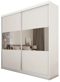 SARANO tolóajtós ruhaszekrény, 200x216x61, fehér