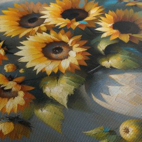 Kép – Napraforgós váza (órával) (90x30 cm)