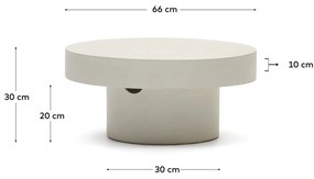 Beton kerek kerti dohányzóasztal ø 66 cm Aiguablava – Kave Home