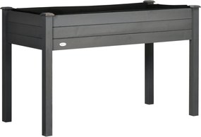 Outsunny Magasított Kertészládá dim. 123L x 57W x 76H cm Öntözőbetétekkel + Drainage Filc Szilárd Fenyőfából | Aosom
