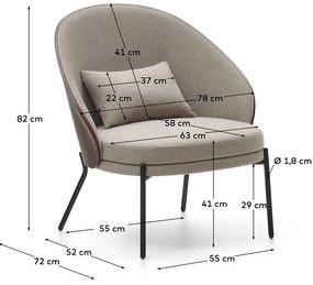 Világosbarna fotel Eamy – Kave Home