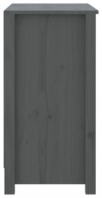 szürke tömör fenyőfa könyvszekrény 80 x 35 x 68 cm