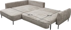 Sarokkanapé, szürkésbézs Taupe, balos, MURIEL ROH
