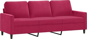 vidaXL 3 személyes bordó bársony kanapé 180 cm