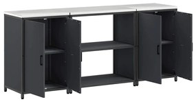 Konyhai Tároló Készlet 3 pcs Antracitszürke 210 x 50 x 92 cm