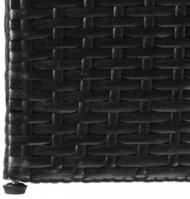 fekete polyrattan kerti tárolóláda 150 x 100 x 100 cm