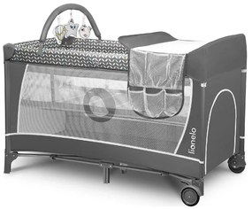 Lionelo - FLOWER utazóágy, szürke, skandináv stílus