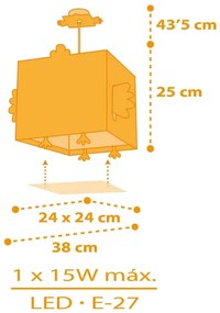 Dalber 64642 - Gyerek csillár LITTLE CHICKEN 1xE27/15W/230V