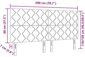 LED Fejvég - Fekete Gyémánt Blokk Mintával - 200 cm - Plüss