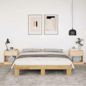 ágykeret matrac nélkül 140x200 cm tömör fa tölgyfa