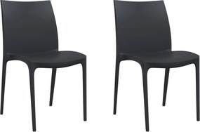 vidaXL 2 db antracitszürke polipropilén kerti szék 50 x 46 x 80 cm