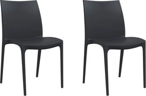 vidaXL 2 db antracitszürke polipropilén kerti szék 50 x 46 x 80 cm