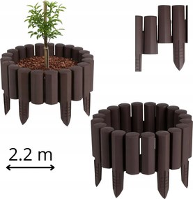Kerti Rózsafa Szett Barna 2,2 m-es kerítés kerti gyepszegély
