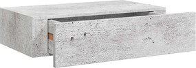 vidaXL betonszürke MDF falra szerelhető fiókos polc 40 x 23,5 x 10 cm