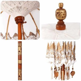 Balinéz Napernyő Krém 180-190 cm Pamut, tömör fa