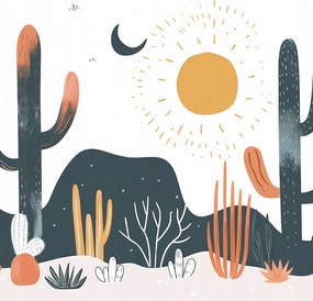 Poszter 20x20cm Kaktuszok a nap folyamán