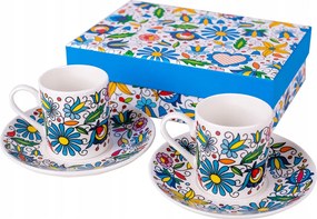 Basia eszpresszó csészék 90 ml – 2 db, kasub mintás porcelán
