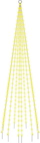 vidaXL karácsonyfa zászlórúdon 310 meleg fehér LED-del 300 cm