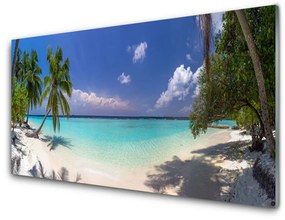 Fali üvegkép Seaside Palm Beach Landscape 120x60cm