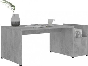 betonszürke szerelt fa dohányzóasztal 90 x 45 x 35 cm