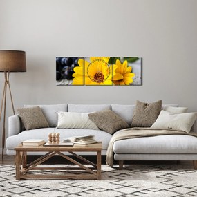 Sárga virág képe (órával) (90x30 cm)