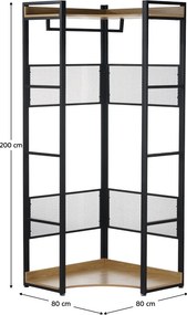 Sarokállvány, tölgy/fekete, KILOS NEW TYP 4