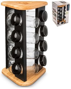Fűszertartó készlet 12 db-os állvánnyal Black – Orion