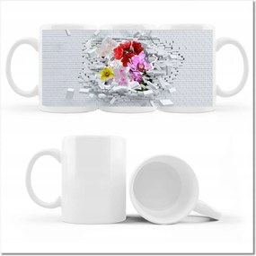 Nyomott mintás bögre Virágos falikép