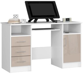 PC asztal Aziza  (fehér + fényes cappucino). Akció -15%. 1069943