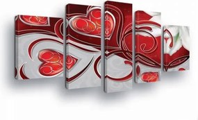Vászonkép 170x100 Absztrakt szív szerelem piros modern dinamika szenvedély