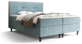 Franciaágy Boxspring 160 cm Lumba (szürkéskék) (matraccal és tárolóhellyel). 1046679