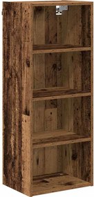 vidaXL Függő szekrény tárolóval Öreg fa 40 x 29,5 x 100 cm Faanyag