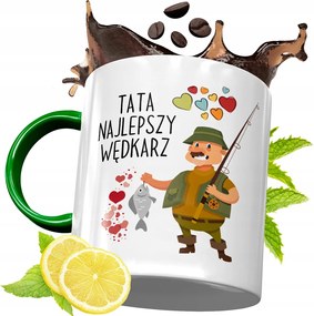 Zöld Bögre Horgászoknak Ajándékba, fényképes nyomattal