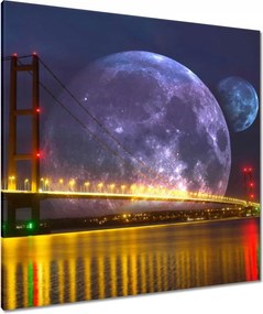 Vászonkép 90x90 Méltóságteljes hold híd