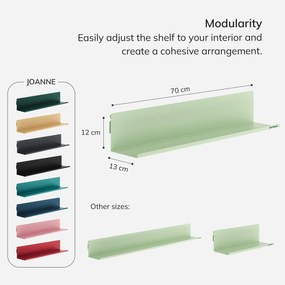 Fali polc JOANNE 700 mm, Fresh Style: pasztellzöld
