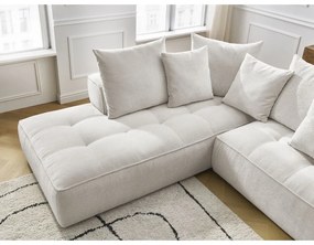 Bézs zsenília sarokkanapé (bal oldali-L alakú) Whesley – Bobochic Paris