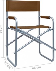 2 db barna acél rendezői szék