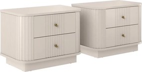 Vesper éjjeliszekrény készlet 2 db-os 56 cm - kasmír / arany fogantyúk