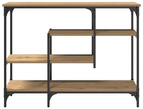 Konzolasztal Mesteri Tölgy 100x35x75 cm Műanyag Fa és Acél