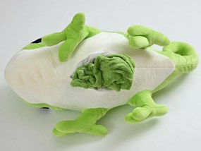 Plüss KAMÉLEON zöld babatakaróval belül