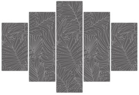 Kép - Szürke pálmalevelek (150x105 cm)