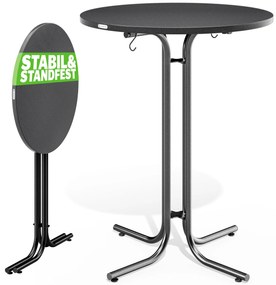 Casaria® Összecsukható bárasztal Ø80 cm - antracit