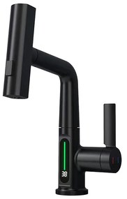 Mara mosogató csaptelep multifunkciós fejjel digitális kijelzővel fekete